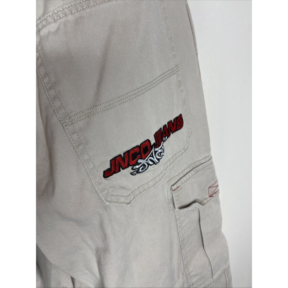 VTG Jnco Jeans Kakhi Wide Leg Cargo Pant Y2K 34W x 32L - Picture 9 of 13